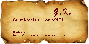 Gyurkovits Kornél névjegykártya