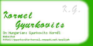 kornel gyurkovits business card